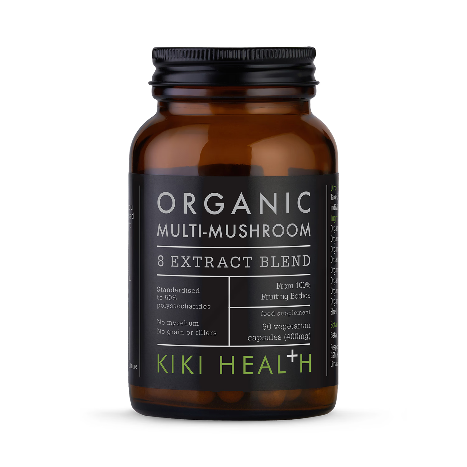 KIKI Health organic mushroom extract blend 60 vegicaps (British brand)