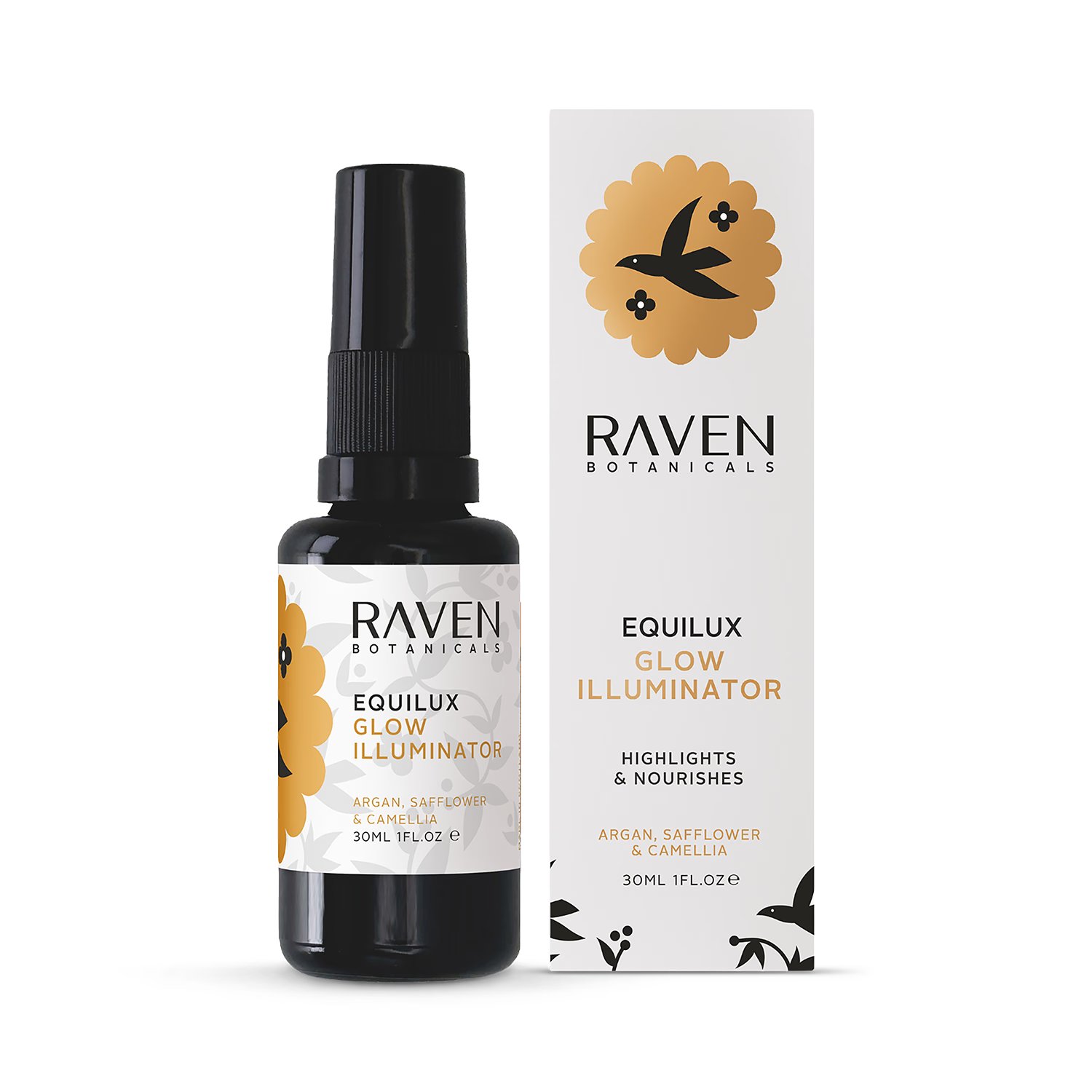 Raven Botanicals Equilux Glow Illuminator 30ml (British brand)