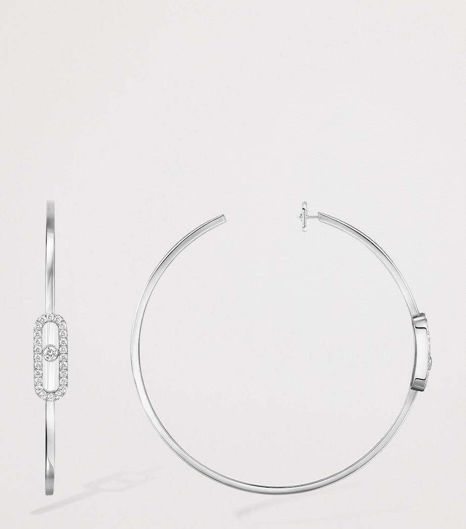 Messika white gold diamond hoop earrings 0.69ct, UK version