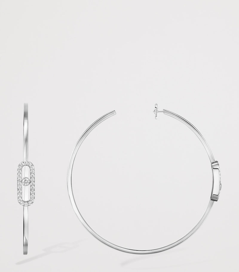 Messika white gold diamond hoop earrings 0.69ct, UK version
