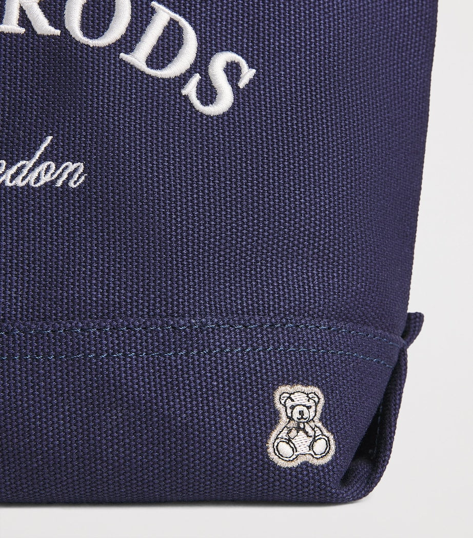 Petit sac fourre-tout Harrods en coton avec logo brodé, version UK