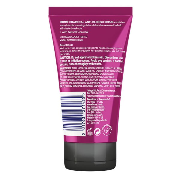 Biore Charcoal Anti-Blemish Face Scrub 127g GOODS Superdrug   