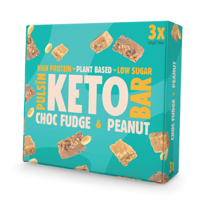 Holland & Barrett Pulsin Choc Fudge & Peanut Keto Bar 3 x 30g- Buy online at McGrocer