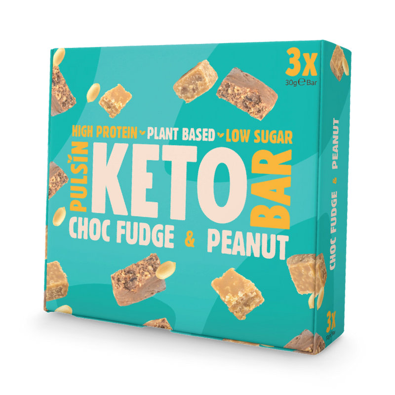 Pulsin Choc Fudge & Peanut Keto Bar 3x30g - British product