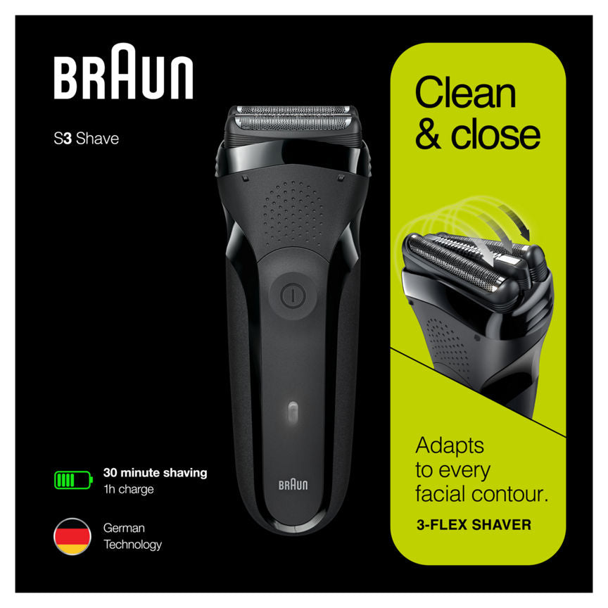 Braun Series 3 300 Electric Shaver, Razor for Men, Black