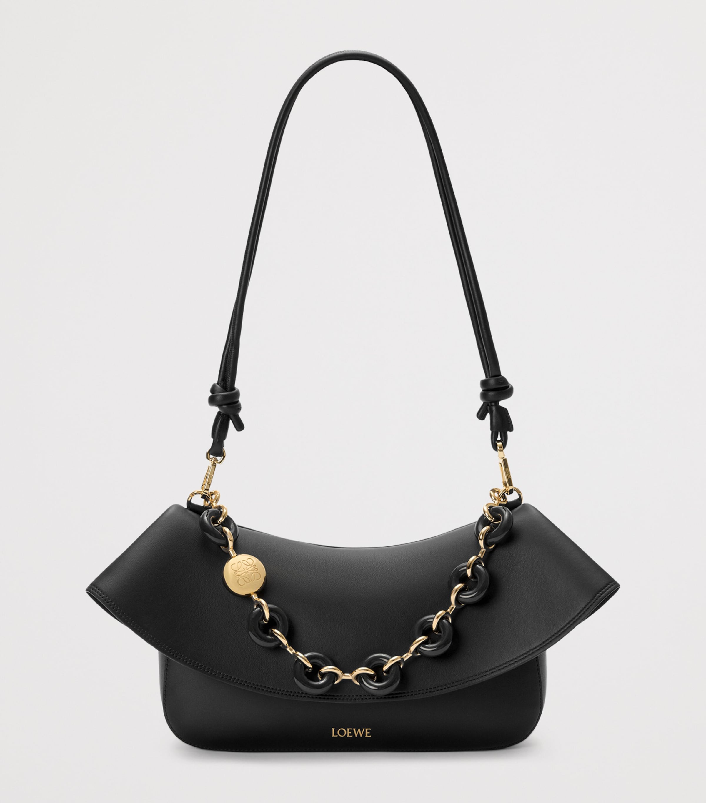 LOEWE Ola shoulder bag in calf leather with pebble hardware - British product
