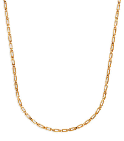 Harrods Suzanne Kalan Medium Yellow Gold Block Chain Empty Link Necklace- Buy online at McGrocer