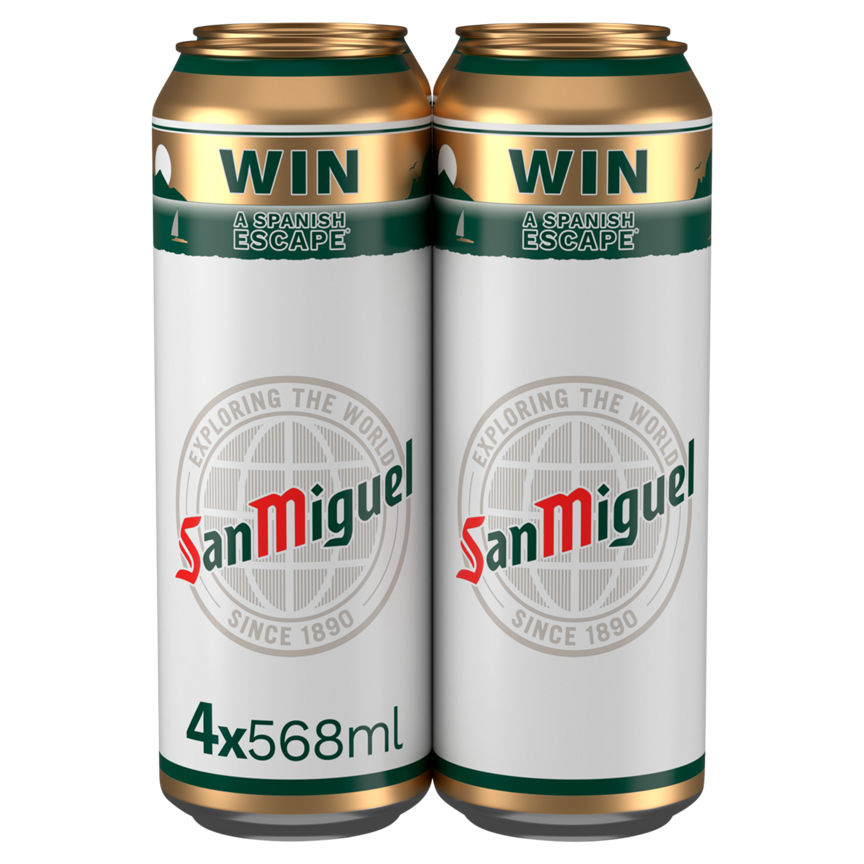 San Miguel Premium Lager Beer 4 x 568ml Pint Cans