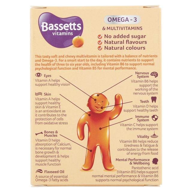 Bassetts Orange Omega 3 & Multivitamins 3-6yrs    30 per pack GOODS M&S   