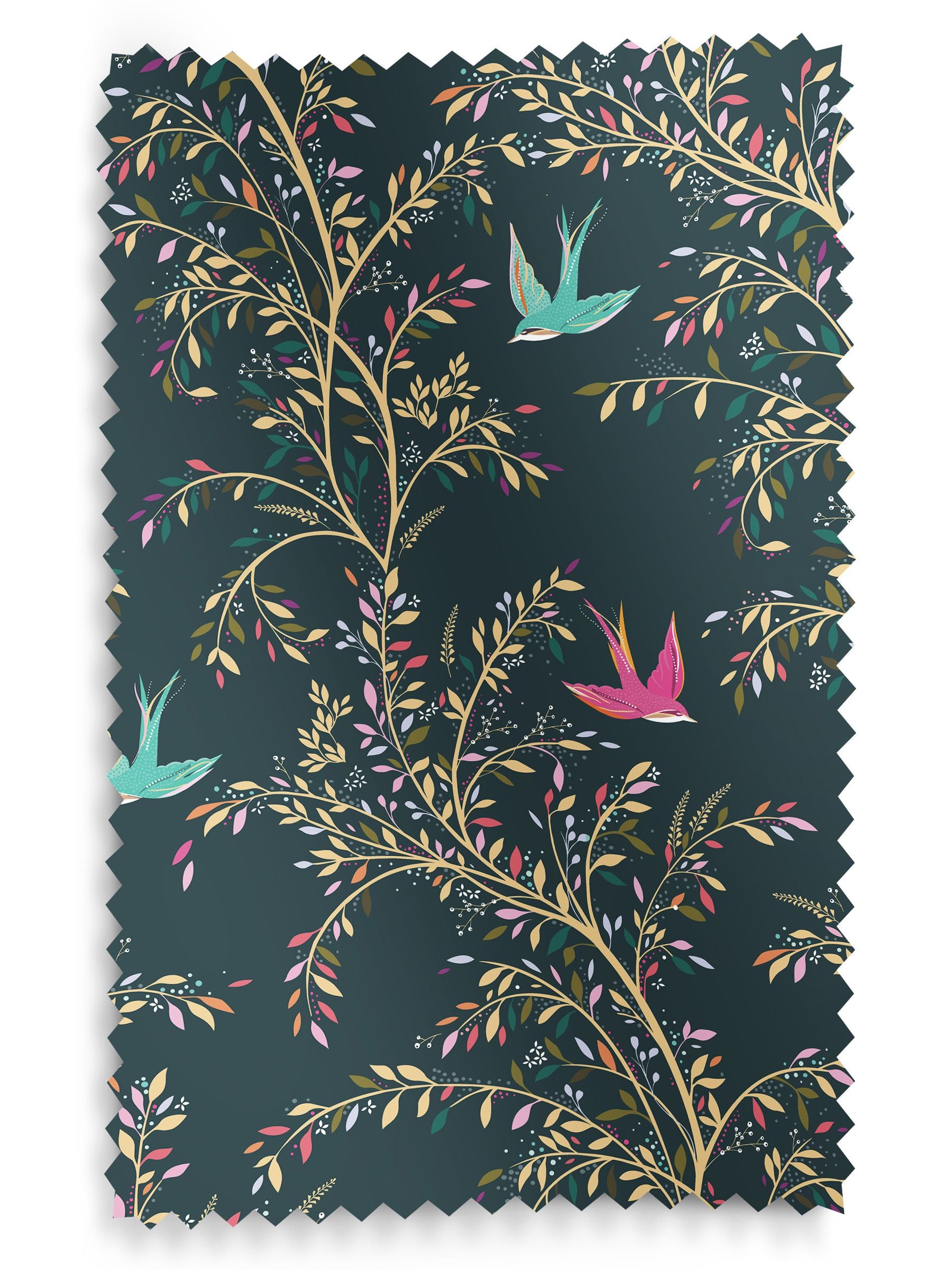 Store enrouleur Sara Miller Green Swallows Forest (marque britannique)