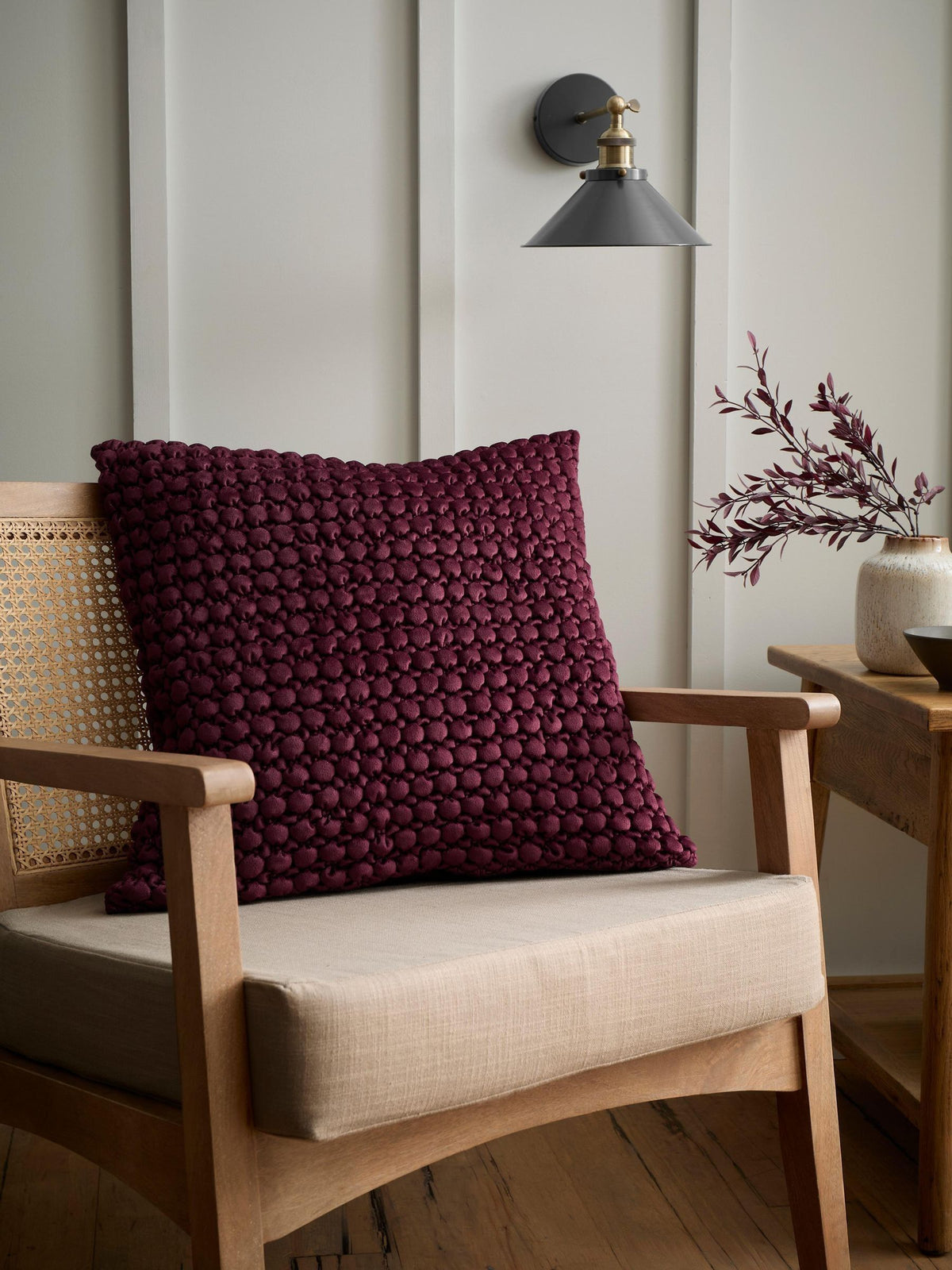 Appletree Olive Bobble Velvet Filled Cushion 55x55cm
