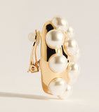 Carolina Herrera faux pearl stud earrings gold-tone, UK version