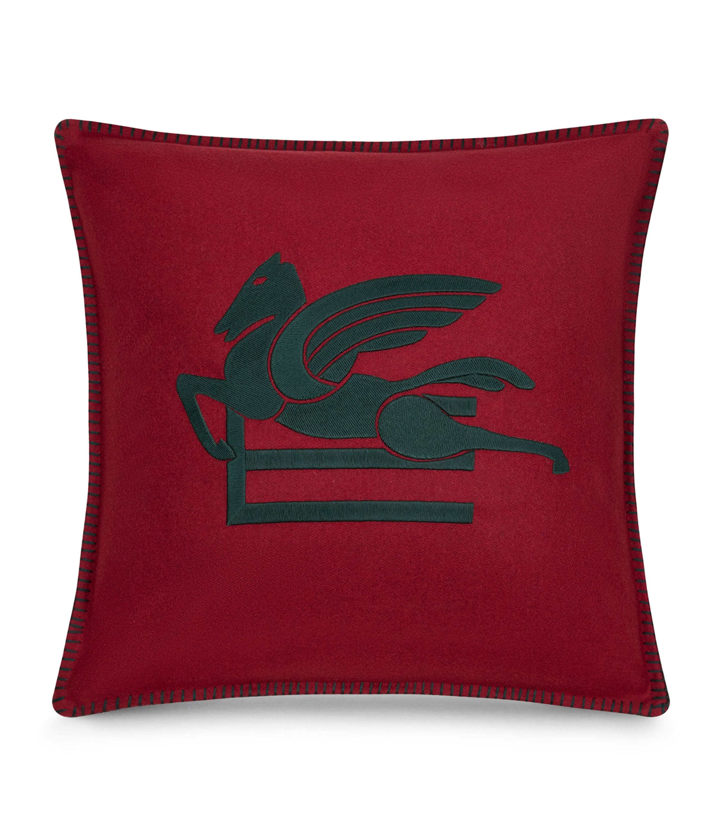 Etro Wool-Blend Embroidered Ribot cushion 45cm x 45cm - British product