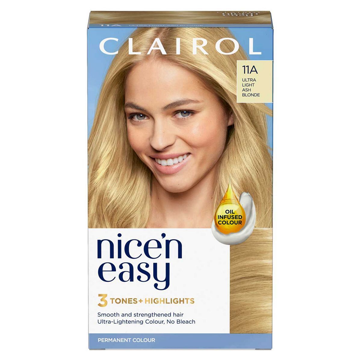 Clairol Nice'n Easy Crème Oil Infused Permanent Hair Dye 11A Ultra Light Ash Blonde 177ml GOODS Boots   