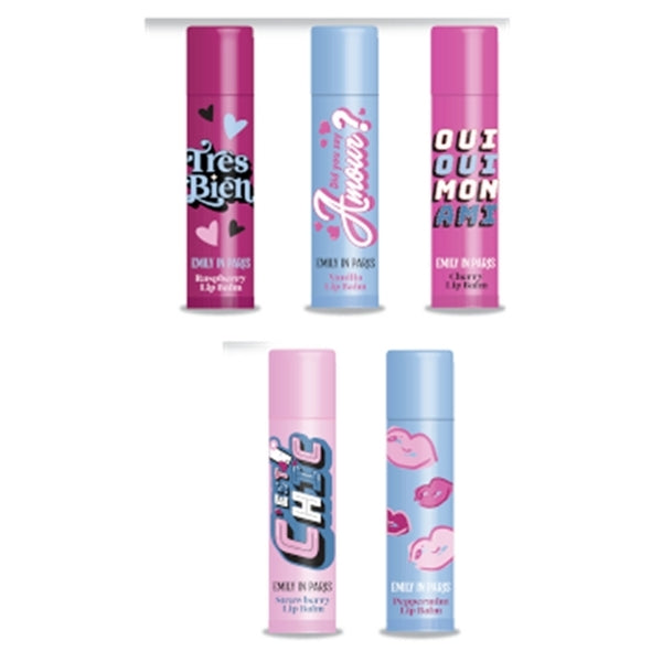 Emily in Paris lip balm collection pack of 5, imported from the UK