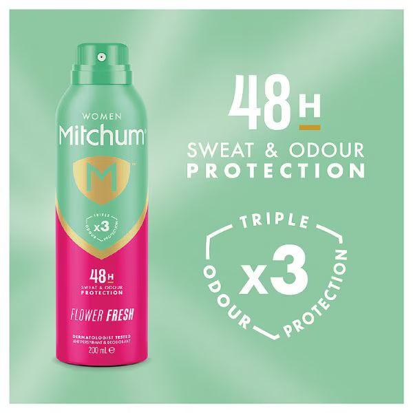 Mitchum Flower Fresh anti-perspirant deodorant spray 200ml, imported from the UK