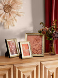 Gold textured photo frame available in various sizes - British product