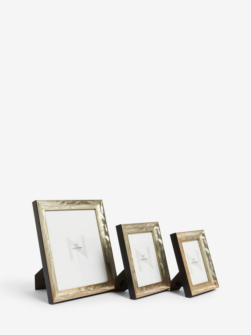 Gold textured photo frame available in various sizes - British product