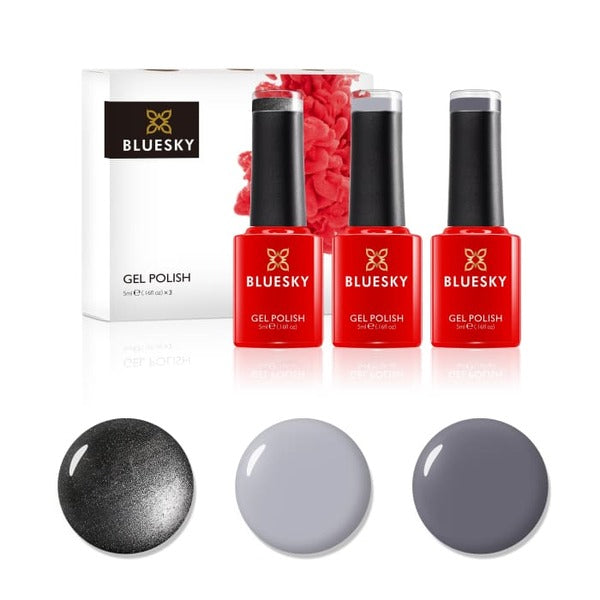 Bluesky Trio Shades Of Grey Gels 5ml - British product