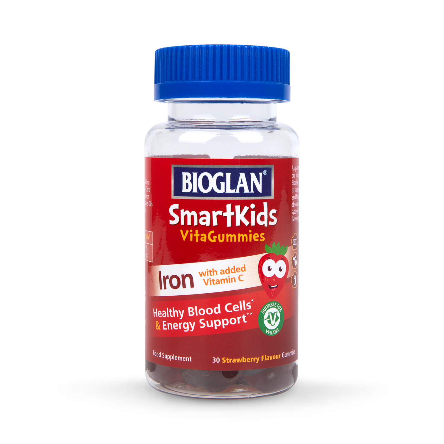 Bioglan SmartKids Iron with Vitamin C strawberry gummies 30 - British product