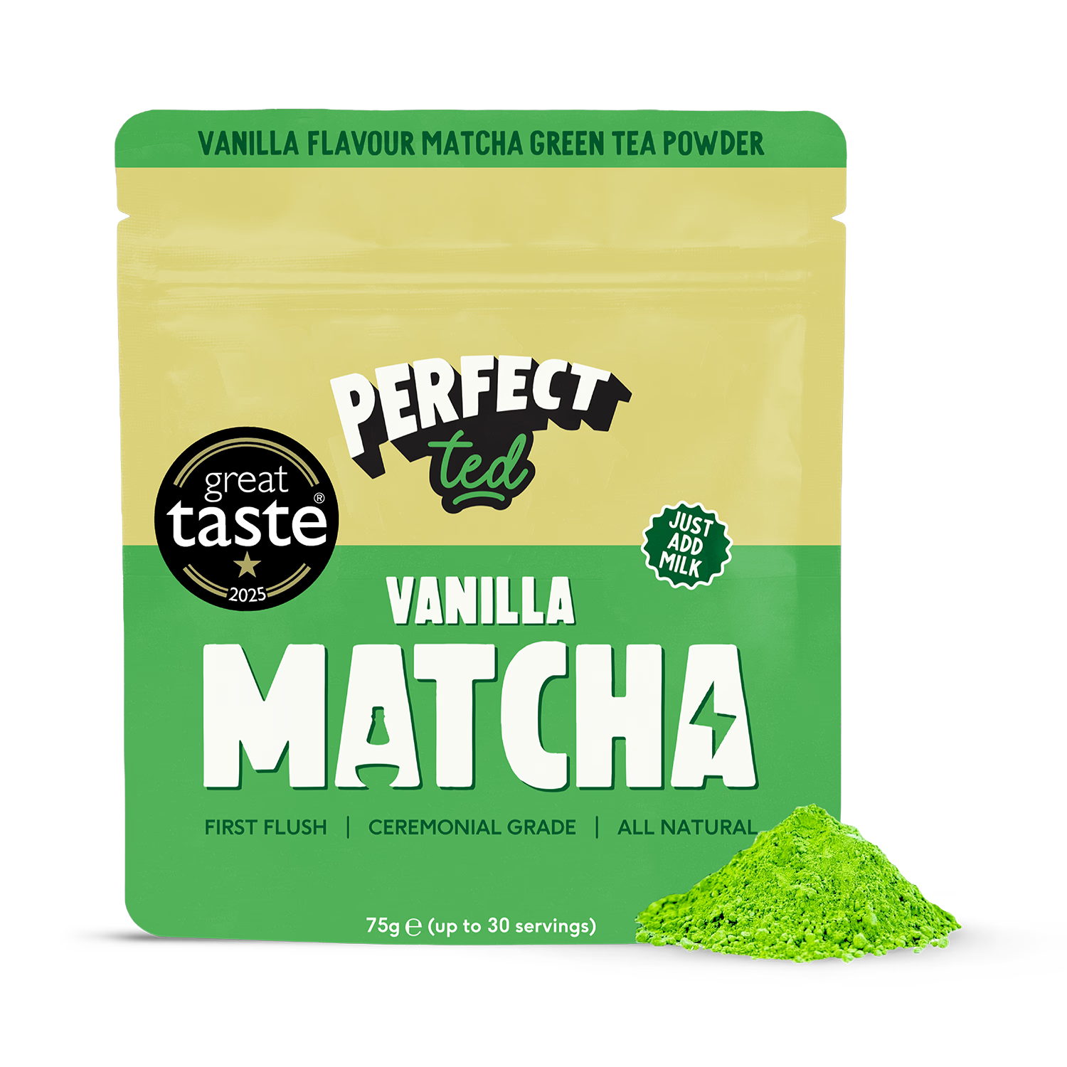PerfectTed vanilla bean matcha powder 75g (British brand)
