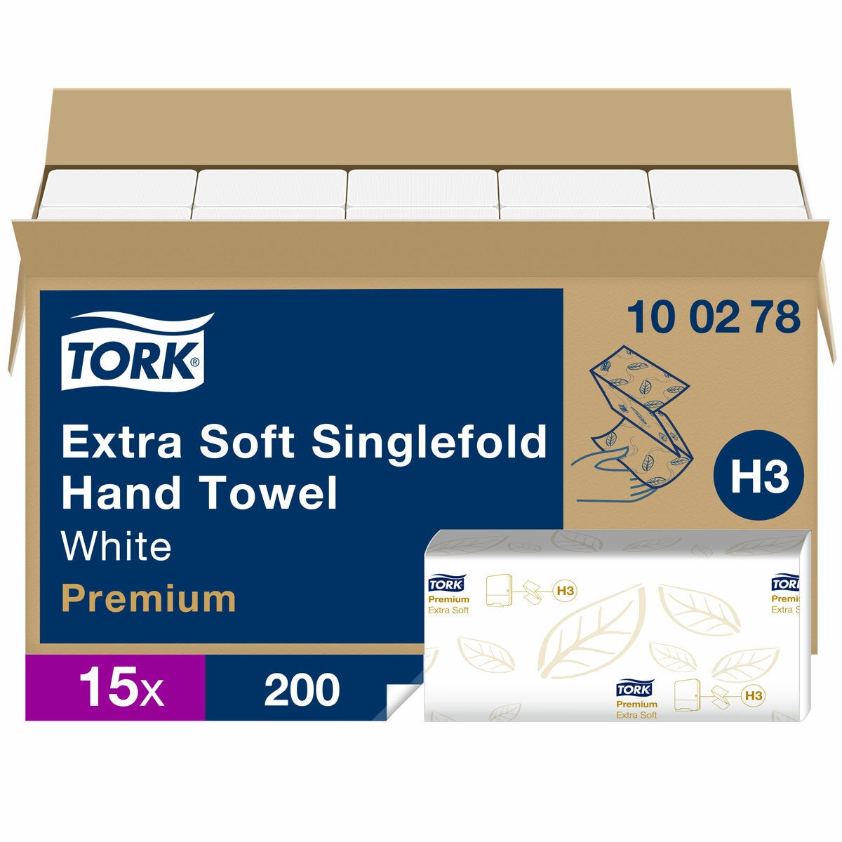 Tork Premium Hand Towels, 15 packs of 200 sheets (British brand)