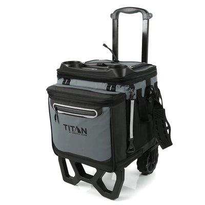 Costco UK Titan 22.5 Litre (23.7 US Quart) 60 Can Cooler with All Terrain Cart- Buy online at McGrocer