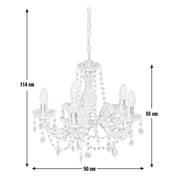 Argos Home 5 light chandelier clear acrylic droplets, UK version