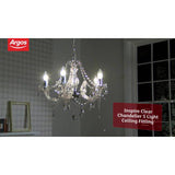 Argos Home 5 light chandelier clear acrylic droplets, UK version