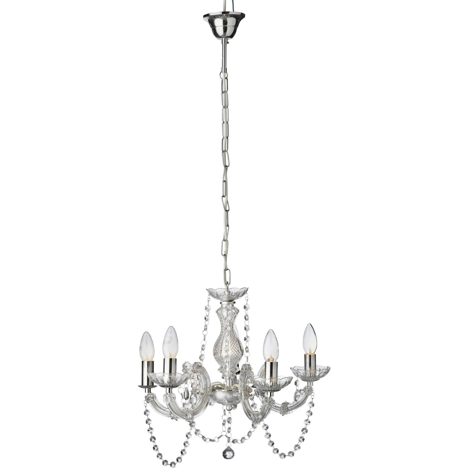 Argos Home 5 light chandelier clear acrylic droplets, UK version