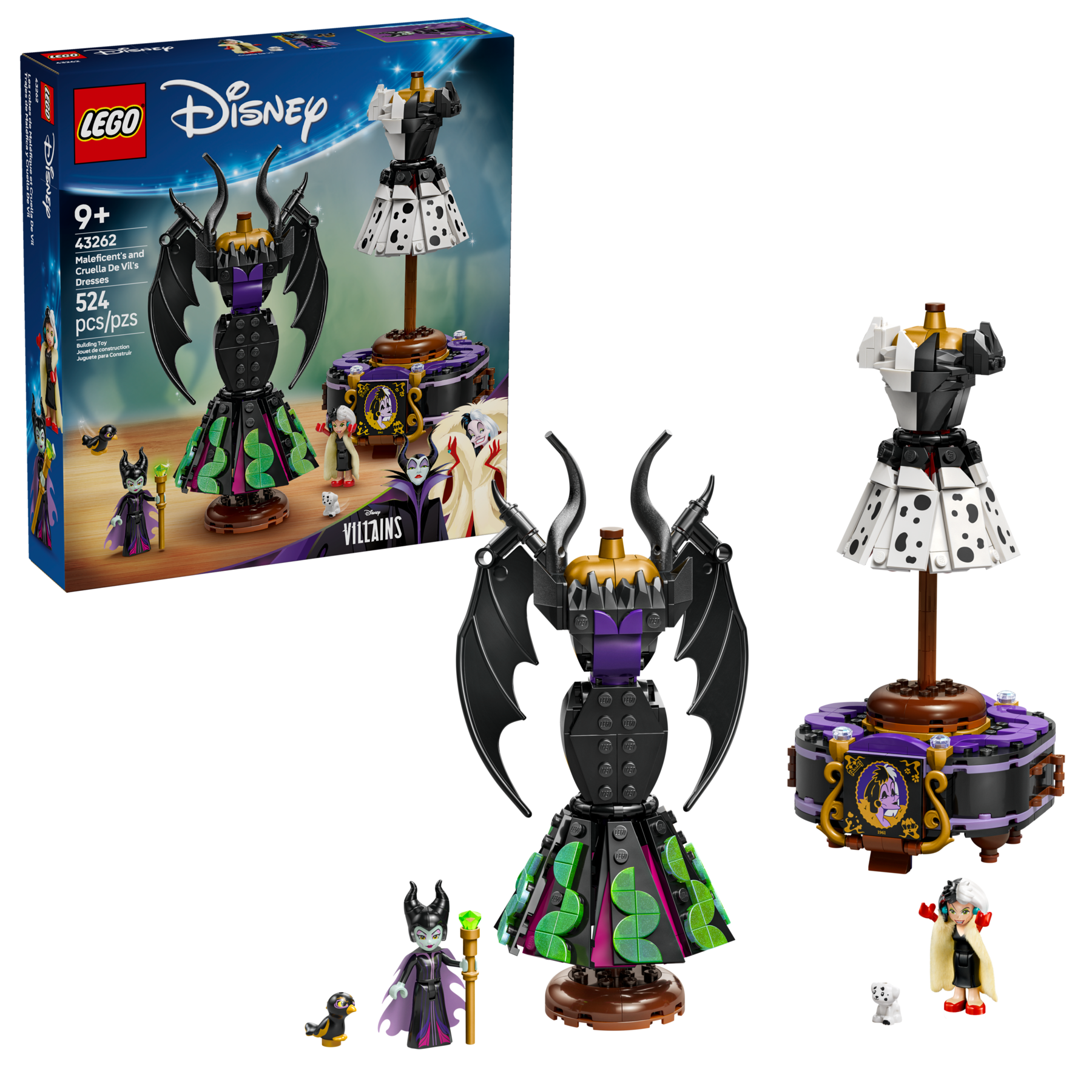LEGO Maleficent and Cruella Dresses 524 Pieces imported from the UK