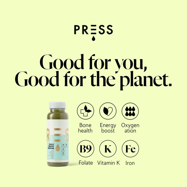 PRESS Daily Sweet Greens Raw Cold Pressed Juice   250ml GOODS M&S   