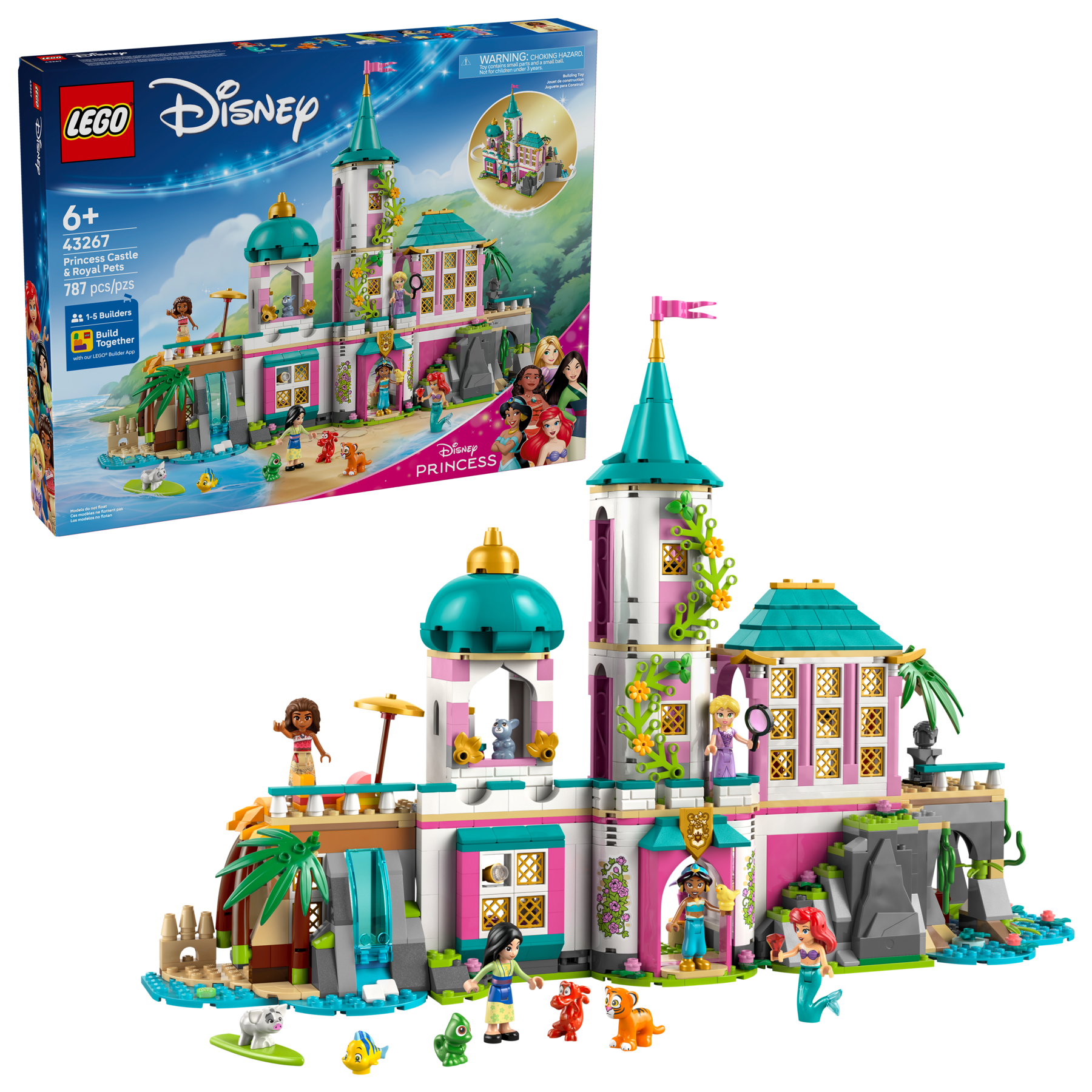 LEGO Disney Princess Castle & Royal Pets 787 Pieces, imported from the UK
