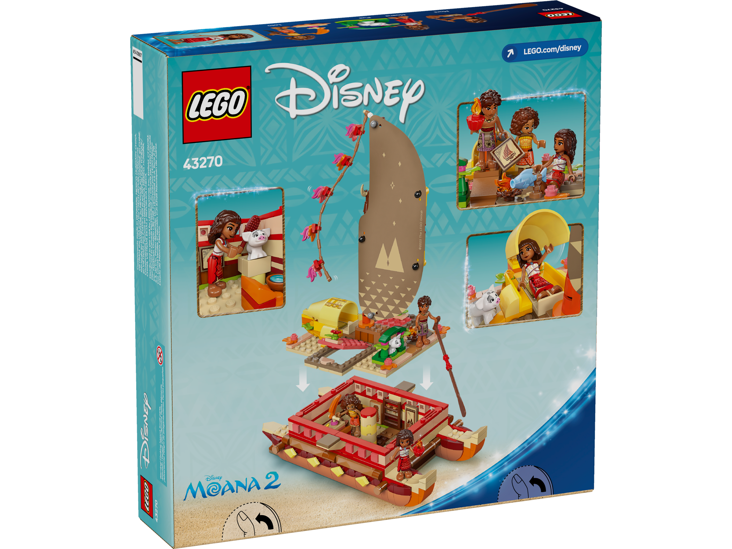 LEGO Moana Adventure Canoe building set 529 pieces, imported from the UK