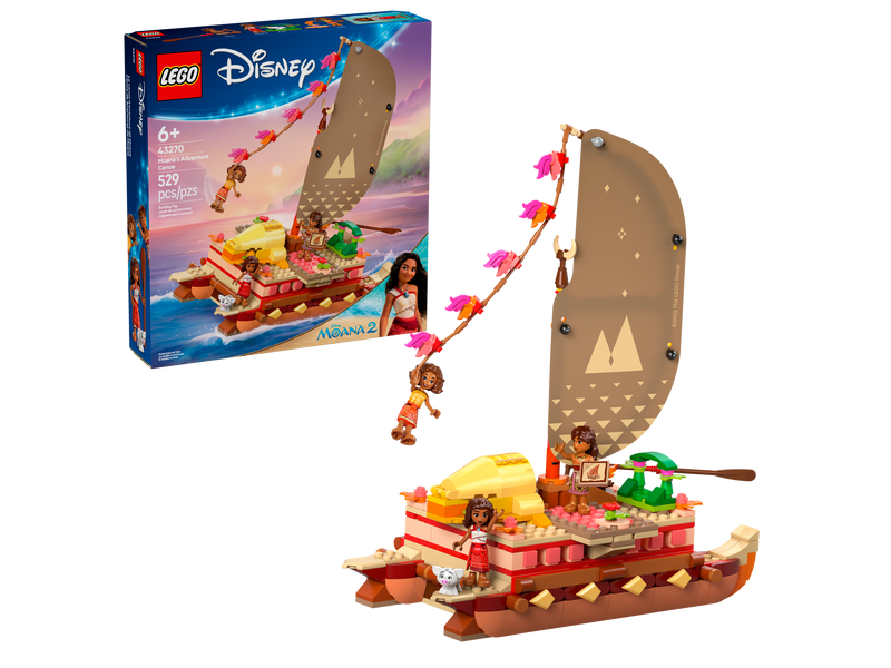 LEGO Moana Adventure Canoe building set 529 pieces, imported from the UK