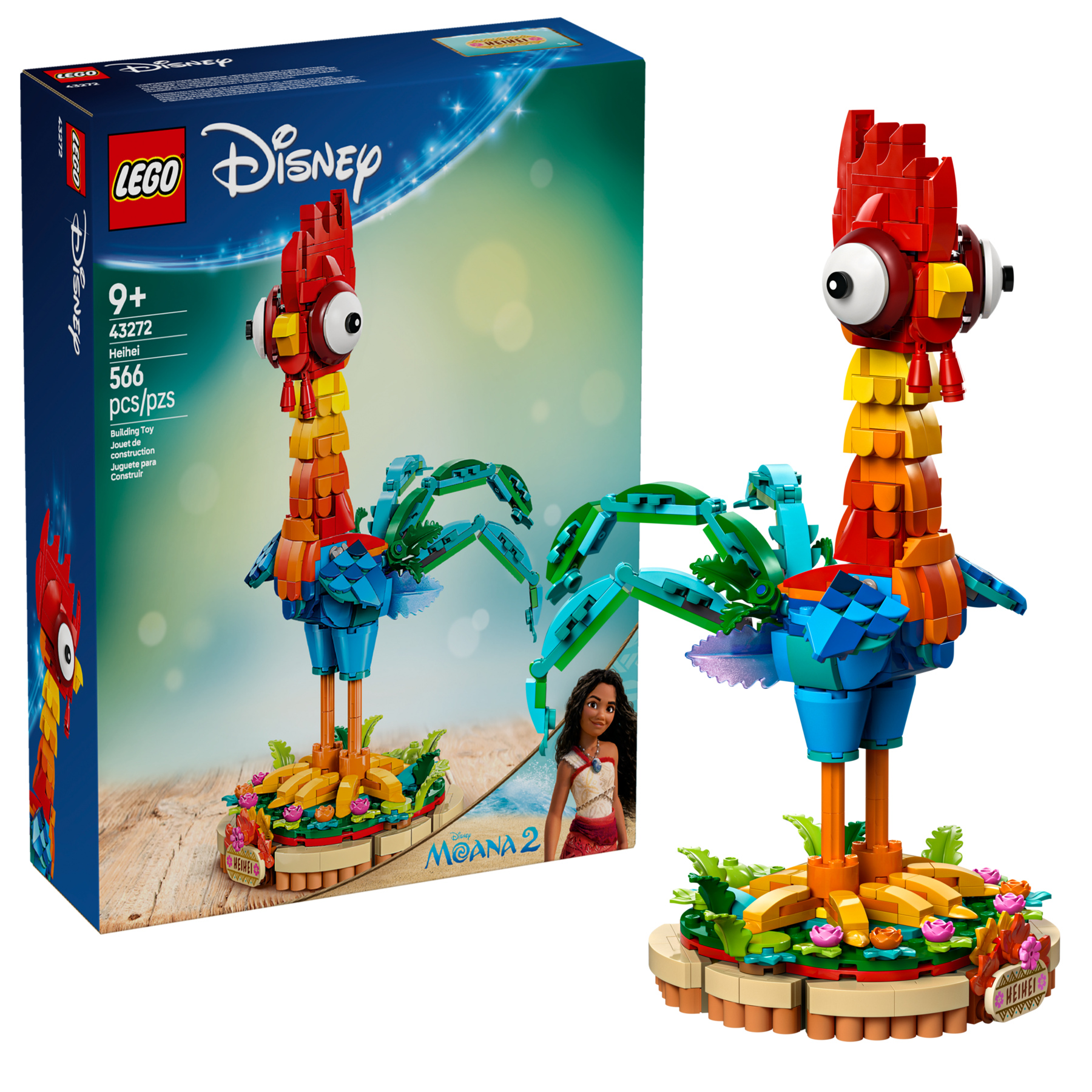 LEGO Heihei Disney Moana 2 Building Set 566 Pieces, UK version