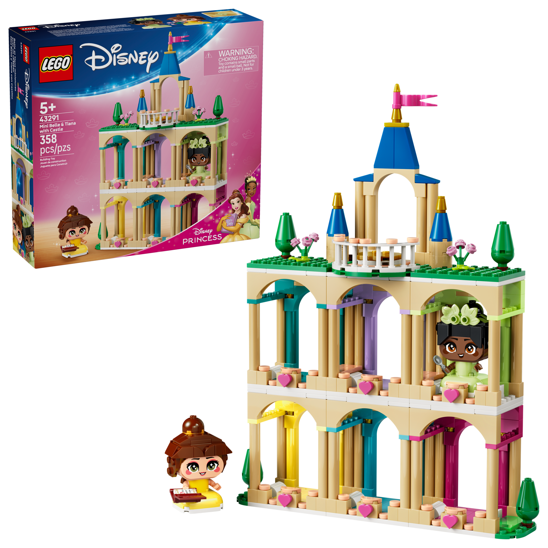 LEGO Disney Princess Belle Tiana castle building set 358 pieces (British brand)