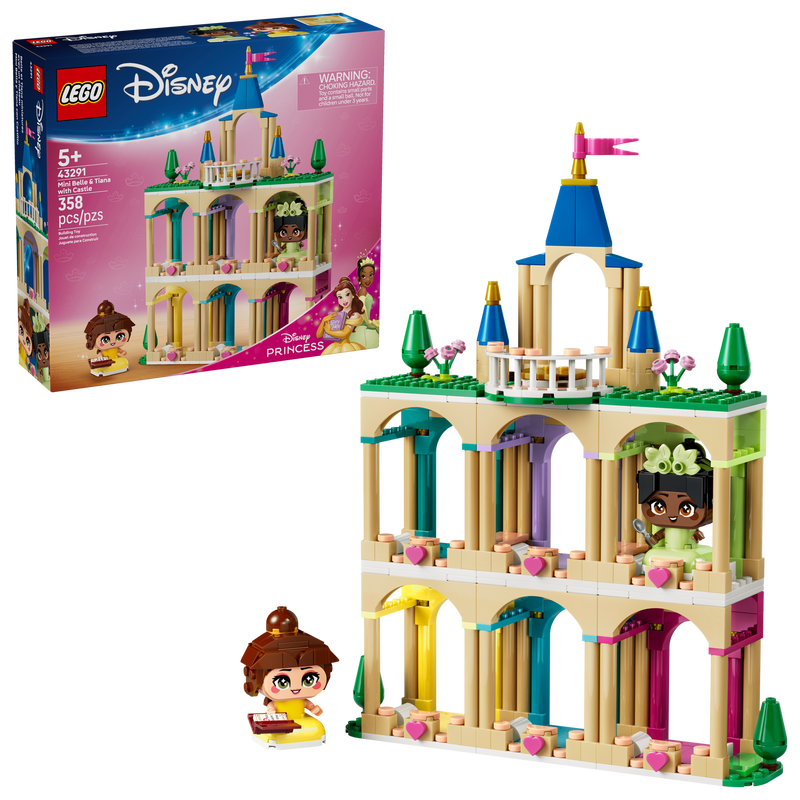 LEGO Disney Princess Belle Tiana castle building set 358 pieces (British brand)