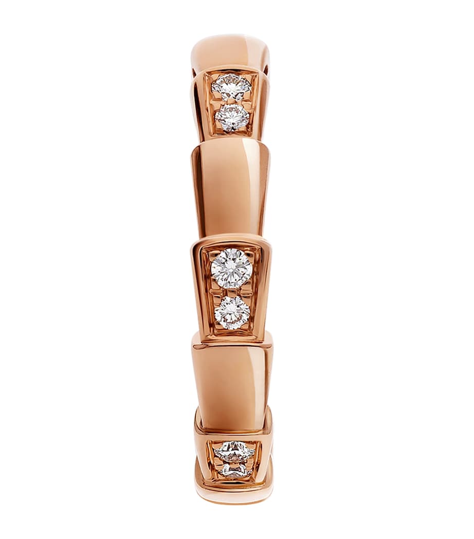 Bvlgari Serpenti Viper ring rose gold diamonds (British brand)