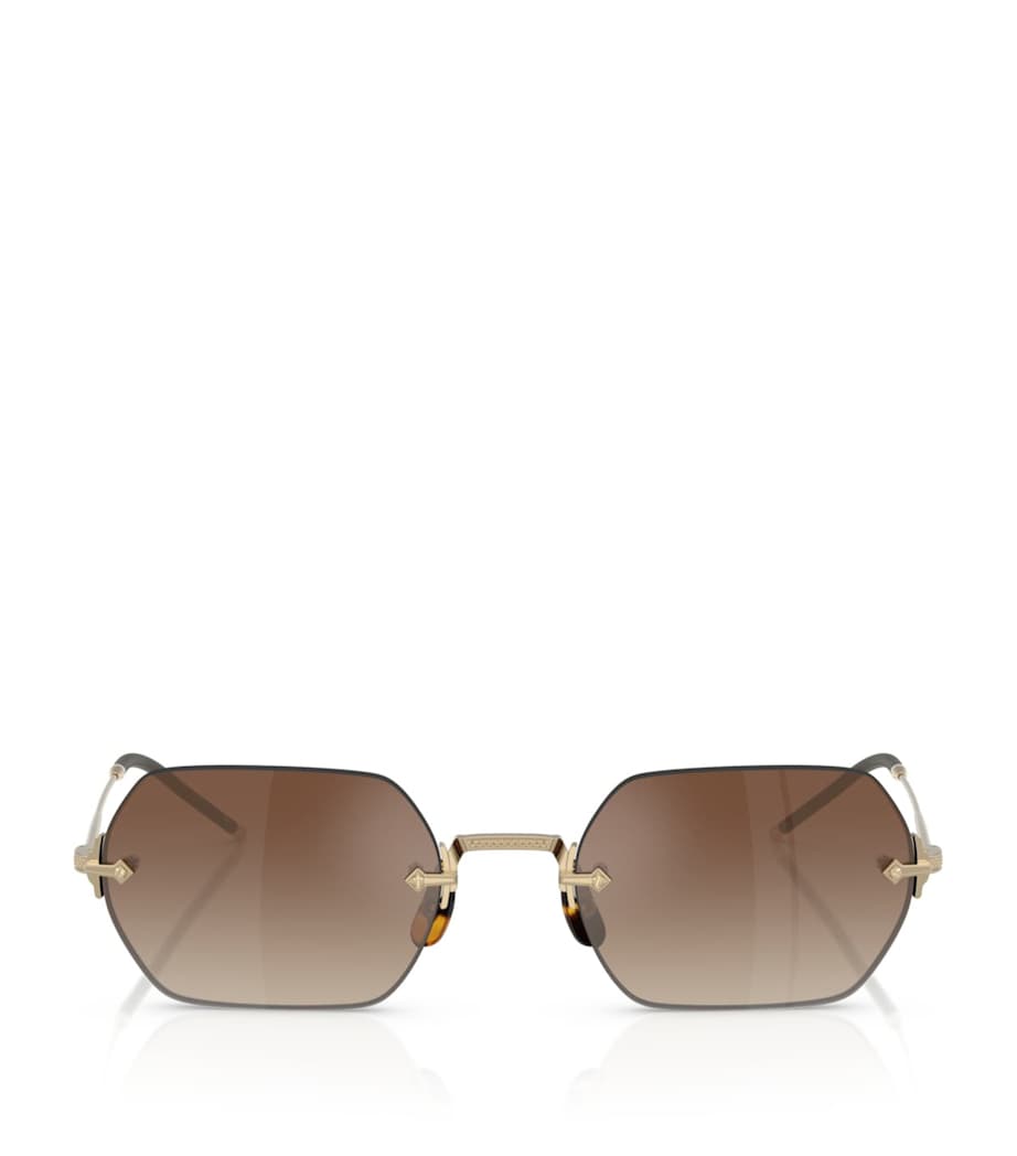 Oliver Peoples TK-13 titanium rectangle sunglasses, UK version