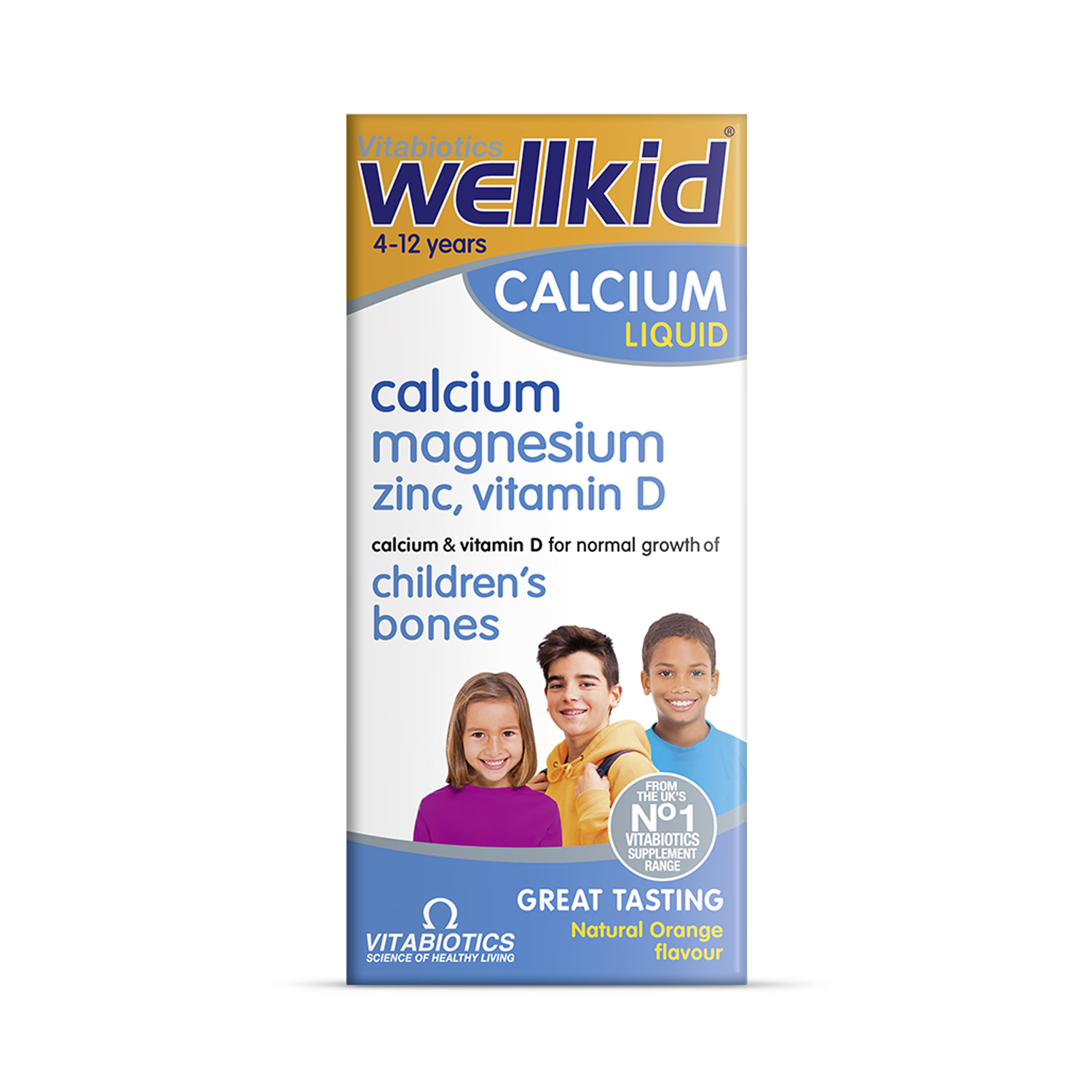 Vitabiotics Wellkid Calcium Liquid Orange Flavour 150ml (British brand)