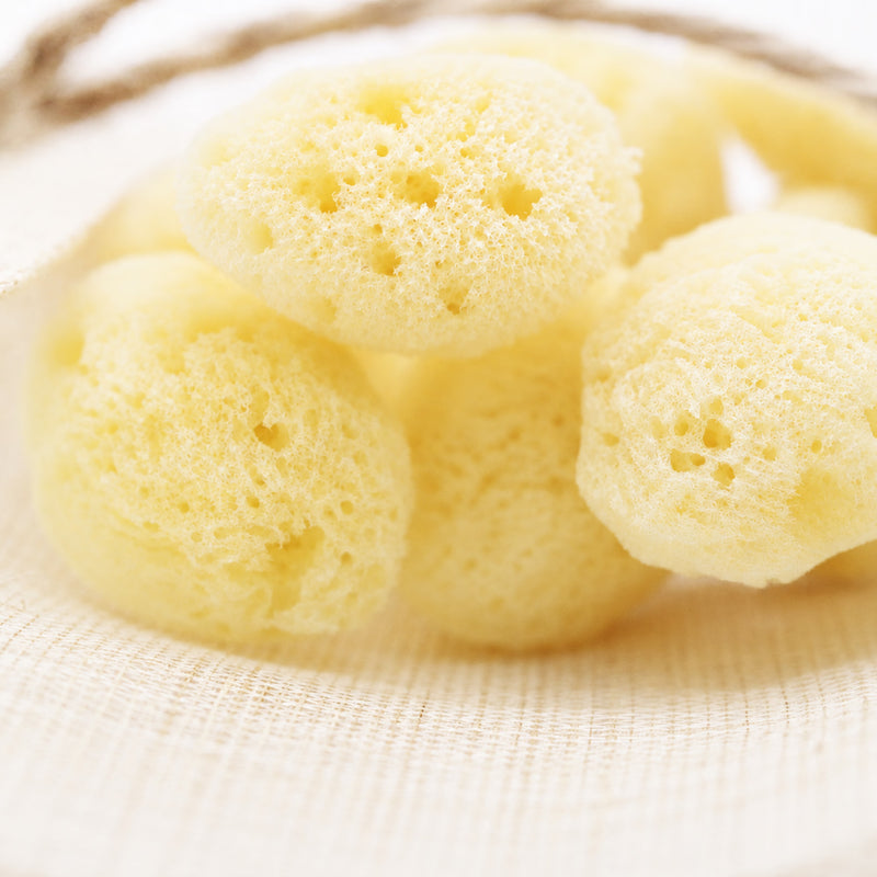 Natural sea sponge puffs 6-pack (British brand)