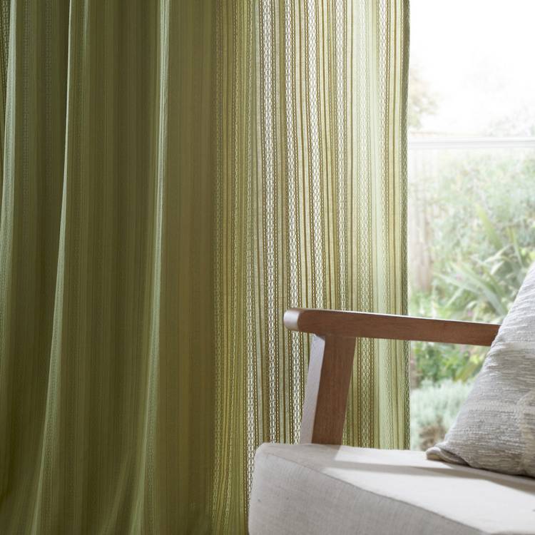 Pineapple Elephant olive voile curtain panel 140x122cm, imported from the UK