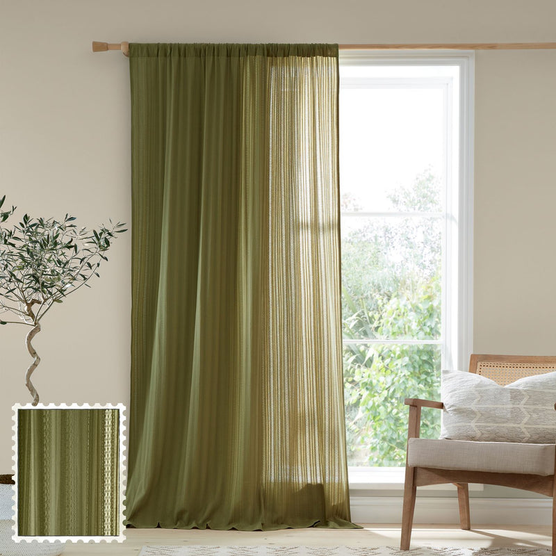 Pineapple Elephant Zofia Voile - Olive - 140x137cm
