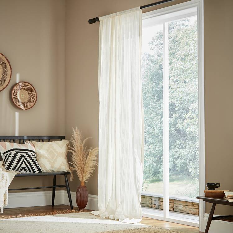 Pineapple Elephant natural voile curtain panel 140x122cm (British brand)