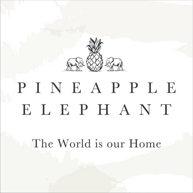 Pineapple Elephant natural voile curtain panel 140x122cm (British brand)