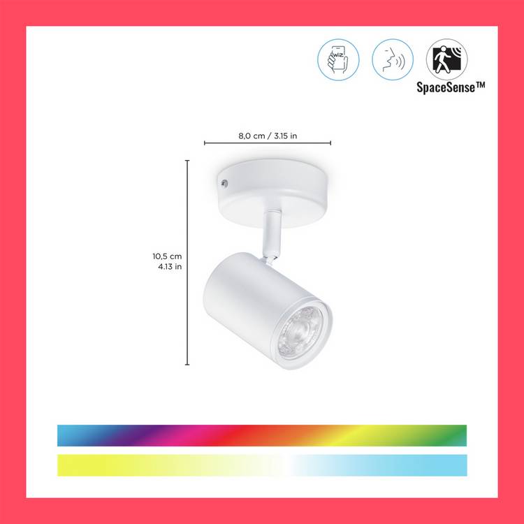 WiZ Imageo smart spotlight white metal, imported from the UK