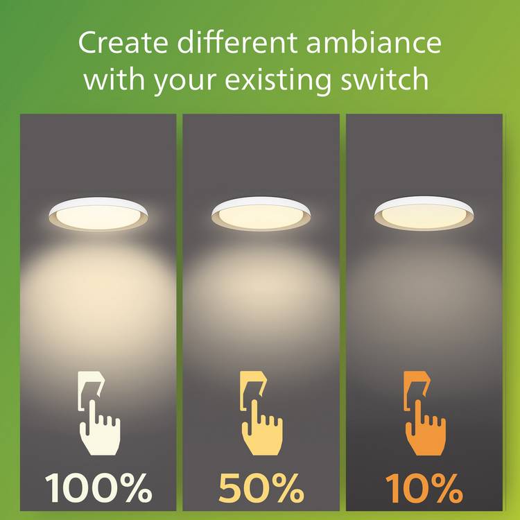 Philips Pebblo Scene LED ceiling light 32cm, imported from the UK