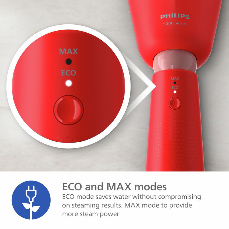 Philips 5000 Series garment steamer in Coral, imported from the UK