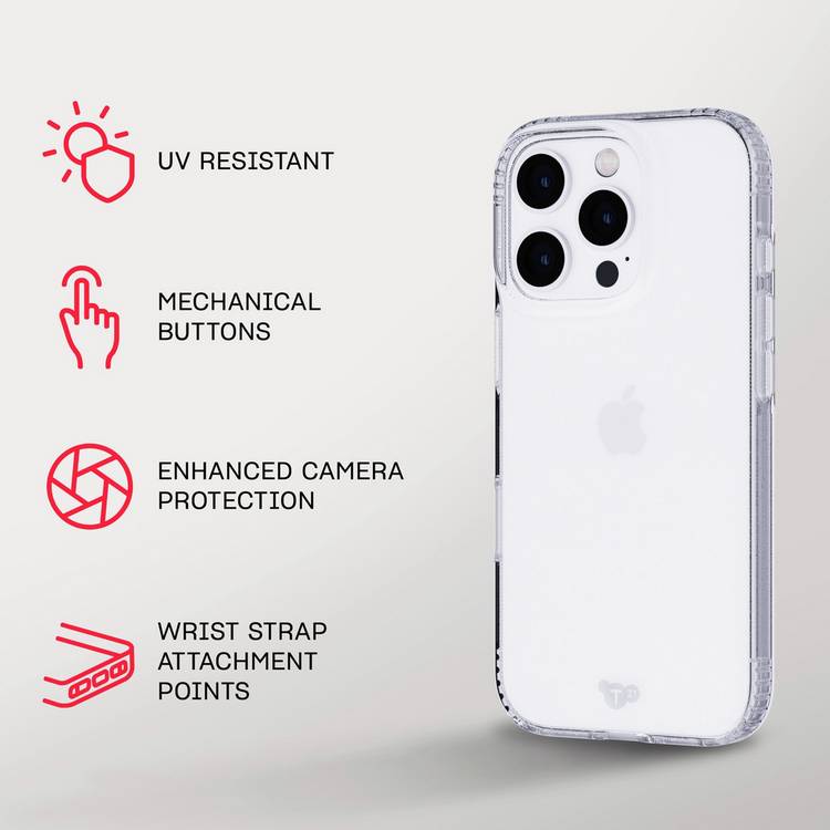 Tech21 EvoLite clear case for iPhone 16 Pro Max, imported from the UK